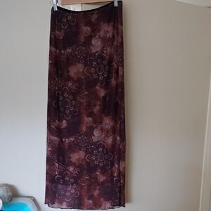 Floral Brown Maxi Skirt
